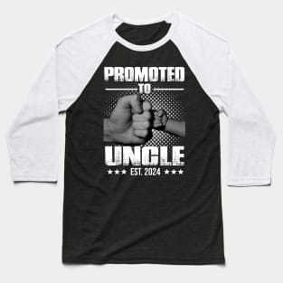 Mens Promoted to Uncle 2024 Shirt For First Time Uncle, New Uncle Baseball T-Shirt